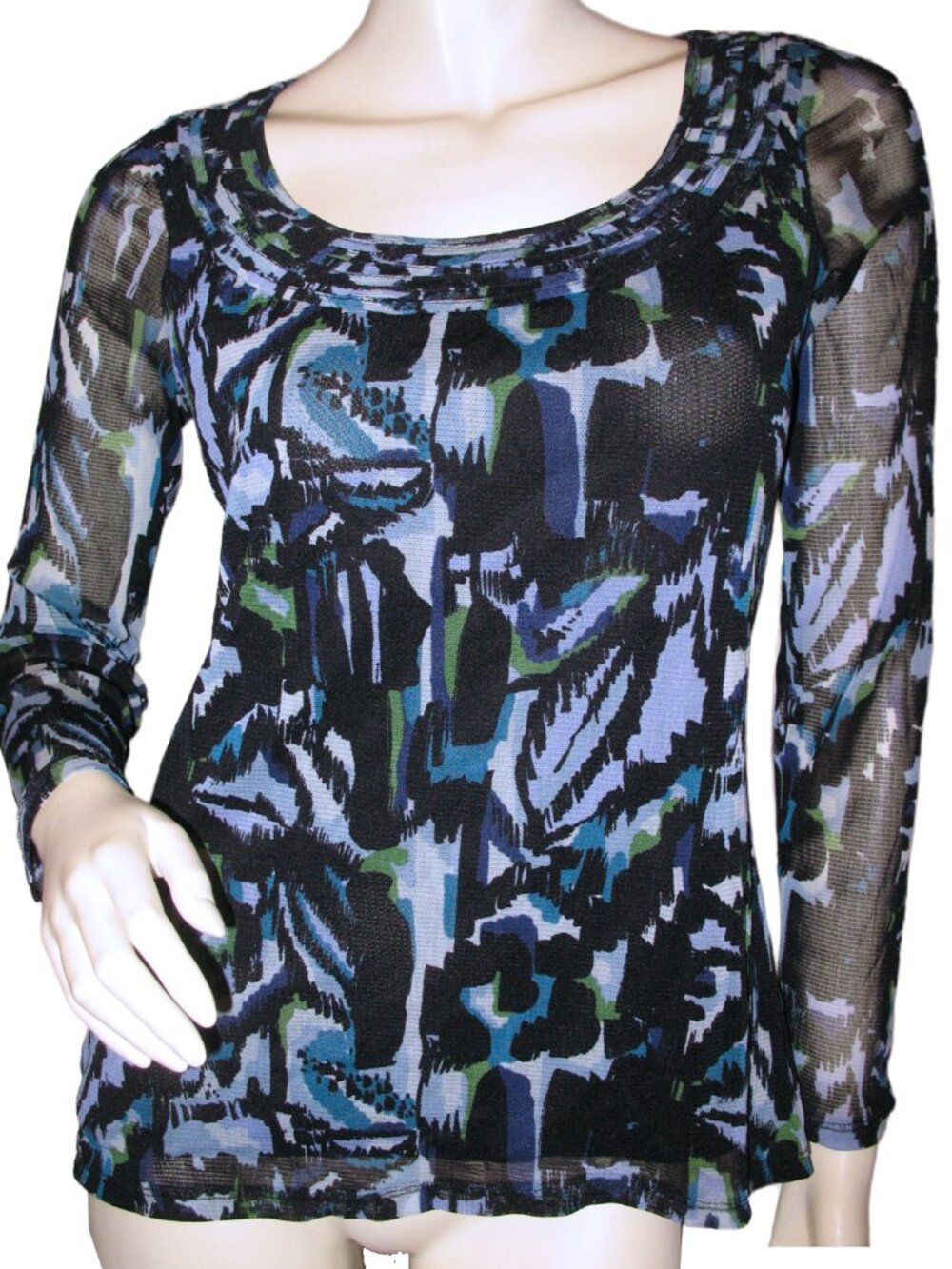 Vintage Y2K 90s Axcess Long Sleeve Top S Black Blue Fairy Goth Whimsigoth Grunge